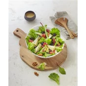 Salade automnale de jeunes pousses, fourme d'Ambert et jambon cru