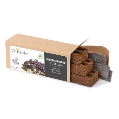 Red Mizuna microgreens packaging Red Mizuna microgreens packaging
