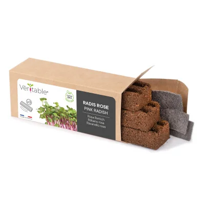 Pink radish microgreens packaging Pink radish microgreens packaging