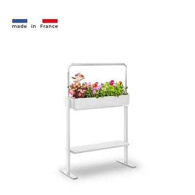 Gourmet 1X + tablet for microgreens - White - Side view - 8 plant slots Gourmet 1X + tablet for microgreens - White - Side view - 8 plant slots