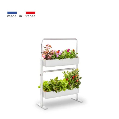 Gourmet micropousses 2X - Blanc - de profil - 16 emplacements
