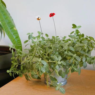 Glass figurine "Flowers" - handcrafted