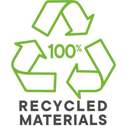 Manufactured from 100% recycled materials
