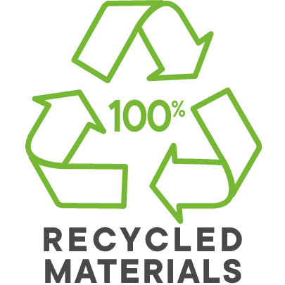 Manufactured from 100% recycled materials