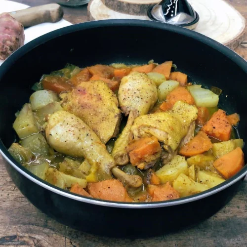 Tajine de poulet aux légumes anciens