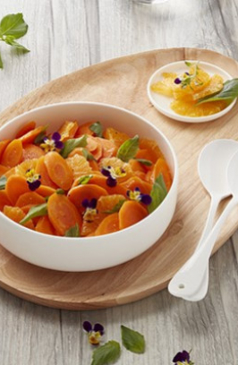 Salade de carottes à l'orange et au basilic cannelle