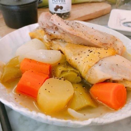 Recette simple de pot au feu express de poulet au thym