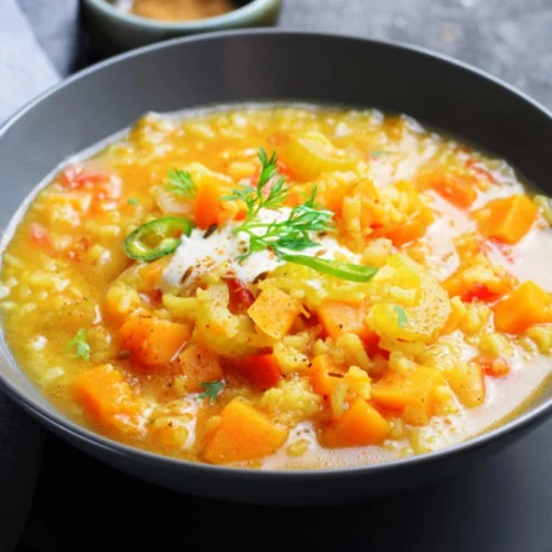 Dahl de lentilles corail au potiron